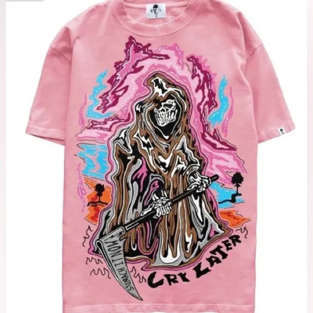 Warren Lotas Cry Later Pink Tee